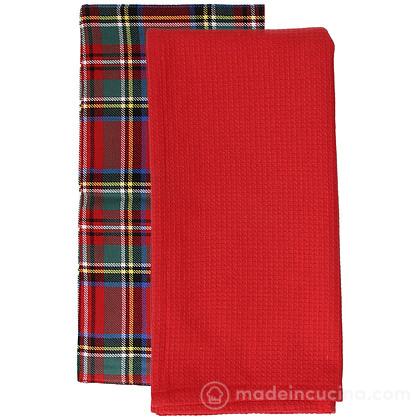 Set 2 strofinacci Tartan Dublino