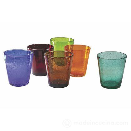 Set 6 bicchieri acqua colorati Cancun Satin Mexico