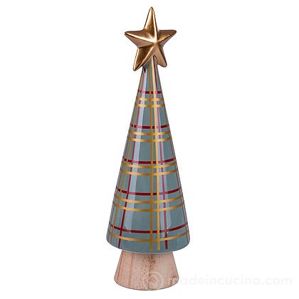 Albero di natale decorativo in ceramica Xmas Tartan Rosso