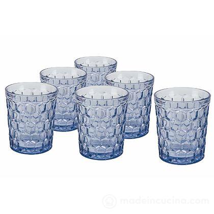 Set 6 bicchieri acqua blu Ottagono