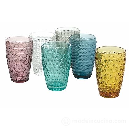 Set 6 bicchieri bibita colorati Geometrie