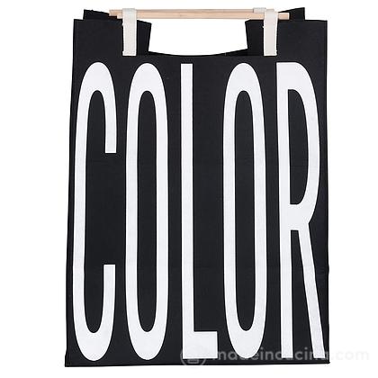 Borsa shopper com manici in legno Color Bigismore cm 50x65x35