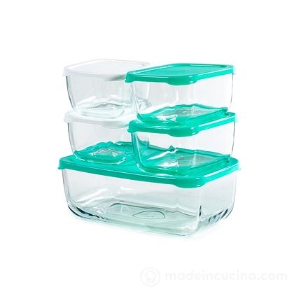 Set 5 contenitori frigo in vetro