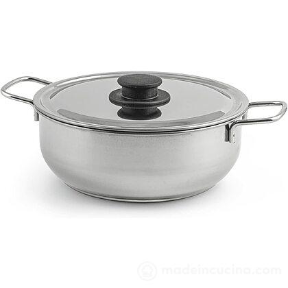 Casseruola in acciaio inox con coperchio cm 22