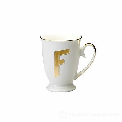 Tazza mug in porcellana lettera F