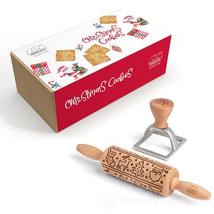 Set Christmas Cookies rosso con mattarello e taglia biscotti