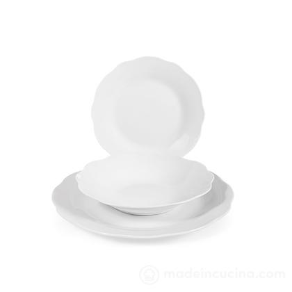Servizio piatti in porcellana 18 pezzi Elise
