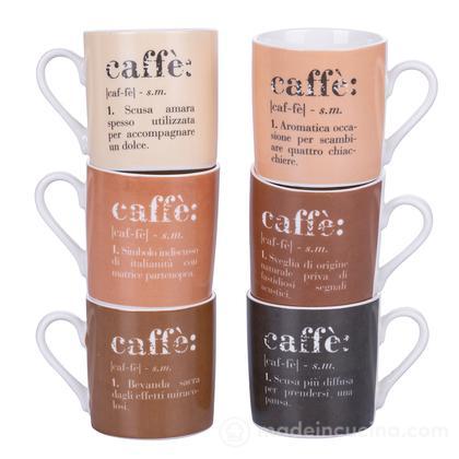 QASHWEY Set Tazza Da Caffè In Ceramica 325ml Con Manico A Forma Di C - Grande Regalo Per Amanti Del Caffè E Del Tè - Design Elegante