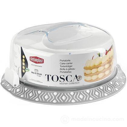 Copri torta in plastica Tosca grigio cm 28