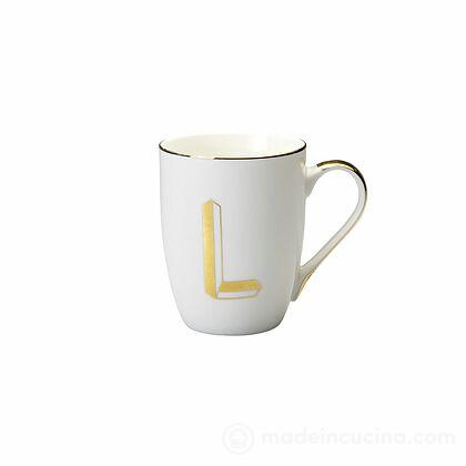 Tazza mug in porcellana lettera L