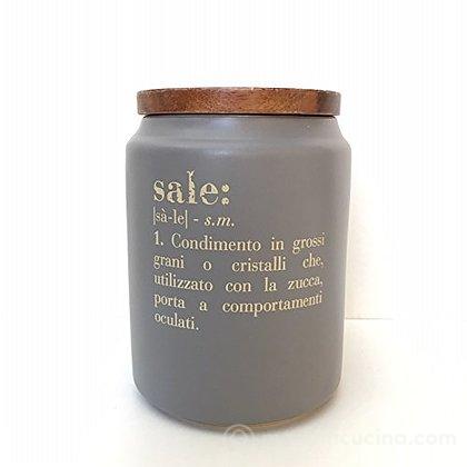 Barattolo sale in gres con coperchio in bambù Victionary