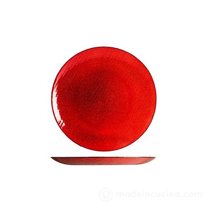 Piatto frutta in vetro effetto glitter Charme Red cm 21,5