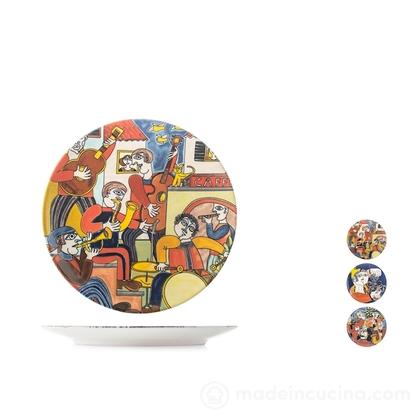 Piatto frutta in stoneware decorato Pablo cm 20 (decori assortiti)