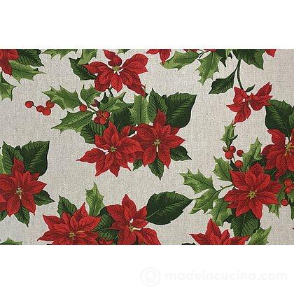 Tovaglia con trattamento antimacchia Stella di Natale cm 140x300