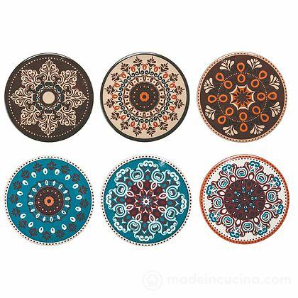 Set 6 sottobicchieri tondi in ceramica Shiraz