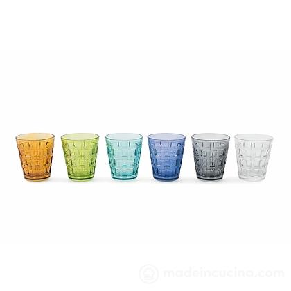Set 6 bicchieri acqua colorati Recta