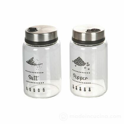 Set spargisale e spargipepe in vetro borosilicato Salt Pepper