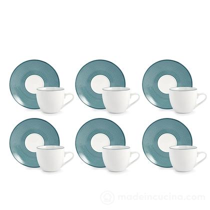 Set 6 tazzine da caffè con piattino in porcellana Echo