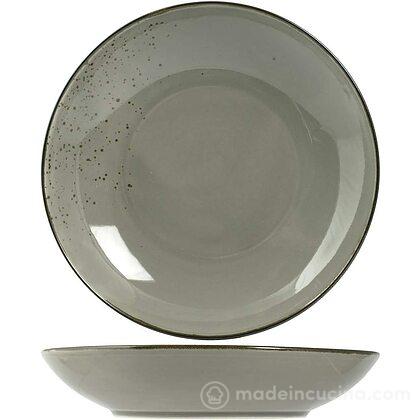 Set 6 piatti fondi in stoneware grigio Reactive cm 26