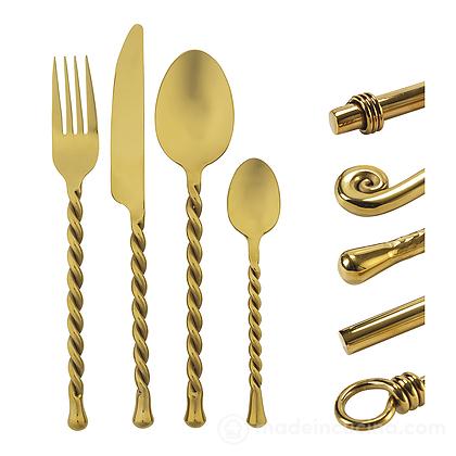 Set 24 posate Materia Gold