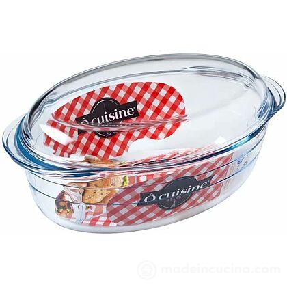 Casseruola ovale in vetro borosilicato con coperchio Ocuisine