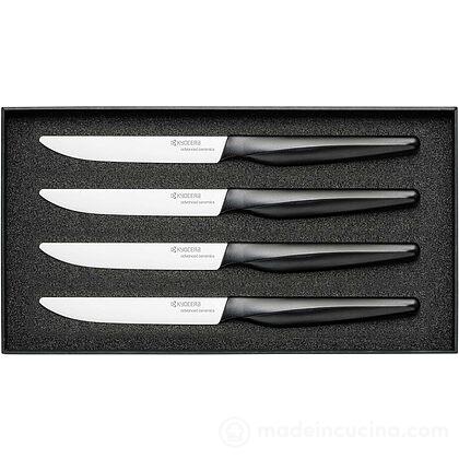 Set 4 coltelli bistecca lama bianca