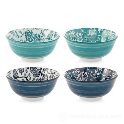Set 4 coppette in porcellana Victoria cm 16