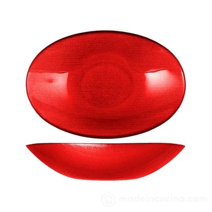 Centrotavola ovale in vetro effetto glitter Regent Red cm 31,5x21,5