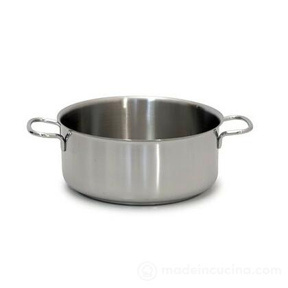 Casseruola fonda a due maniglie in acciaio inox
