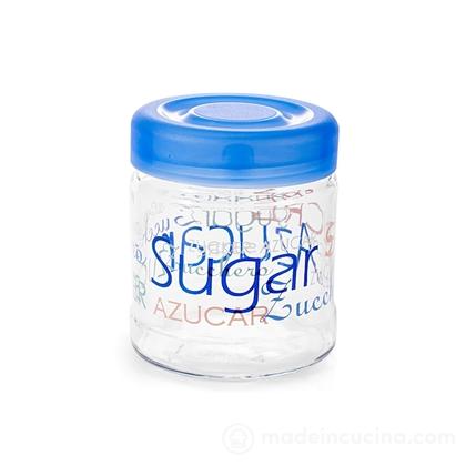 Barattolo zucchero in vetro decorato con tappo a vite in plastica Memo cc 800