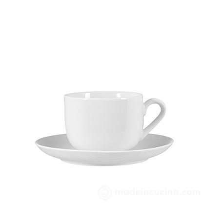Tazza da té con piattino in porcellana bianca Oslo