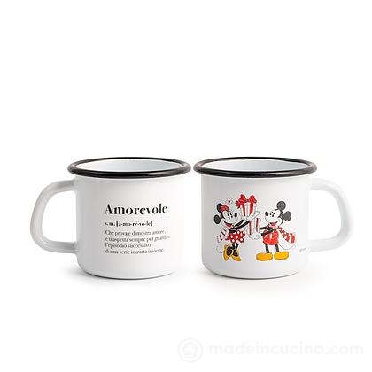 Pignatto in smalto decorato Mickey e Minnie Xmas cm 8