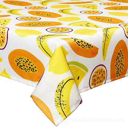 Tovaglia in poliestere con trattamento antimacchia Papaya
