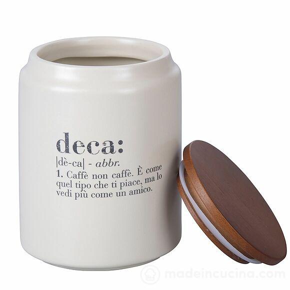 TREND FOR HOME Set 6 Barattoli Neri Opachi Con Coperchi In Legno Di Faggio, 970 Ml, Ermetici Per Caffè Spezie Tè, Eco Storage Zero Waste