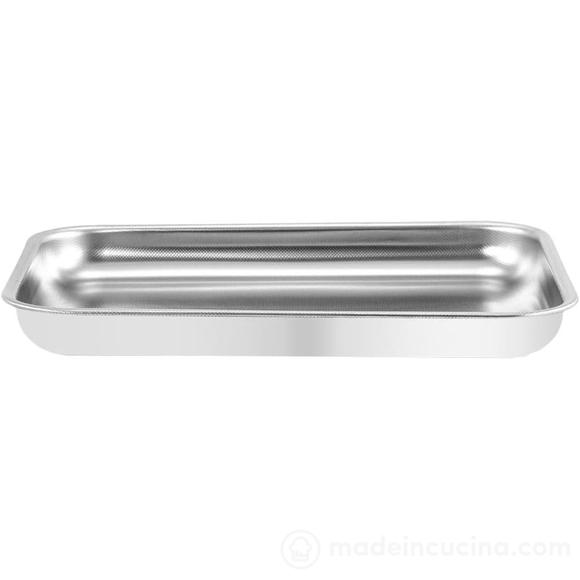Teglia da forno bassa in acciaio inox cm 40x28x3