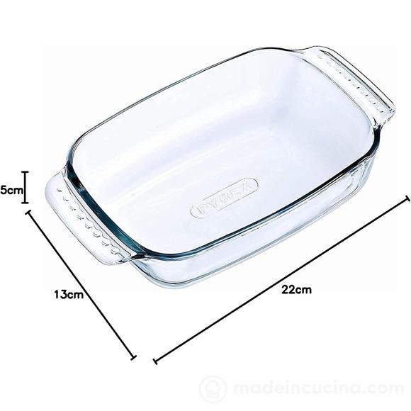 Teglia da forno rettangolare in vetro temperato cm 21x13