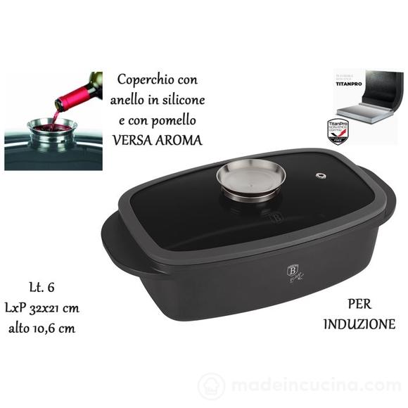Rostiera Antracite con coperchio cm 32x21
