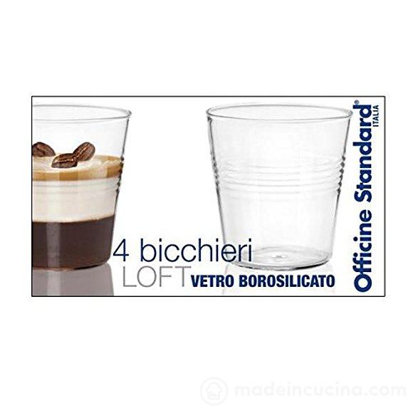 Set 4 bicchierini da liquore in vetro borosilicato Conic Loft