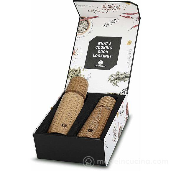 Set macina sale e pepe in legno di quercia Stockholm cm 17