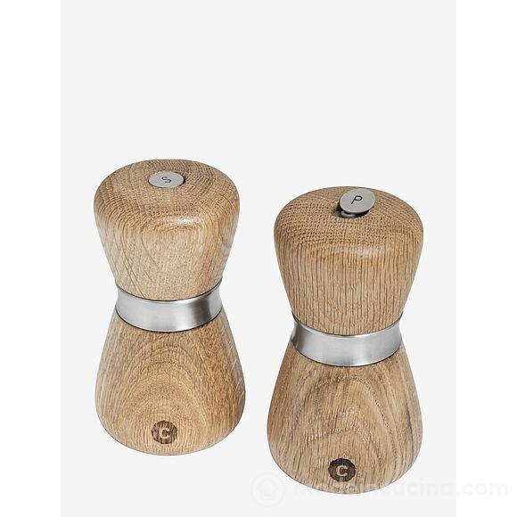 Macina per sale e pepe in legno di quercia Kyoto cm 10