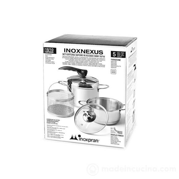 Set batteria pentole in acciaio inox 18/10 da 18pz e set coltelli 8pz