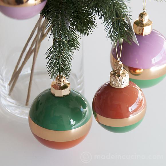 Set 6 palle Modern per albero di Natale (colori assortiti)