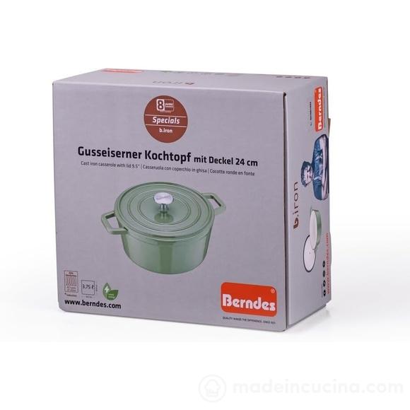 Casseruola in ghisa con coperchio B.Iron Green