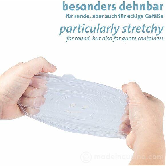 Set 6 coperchi rotondi salvafreschezza in silicone Keep-Fresh