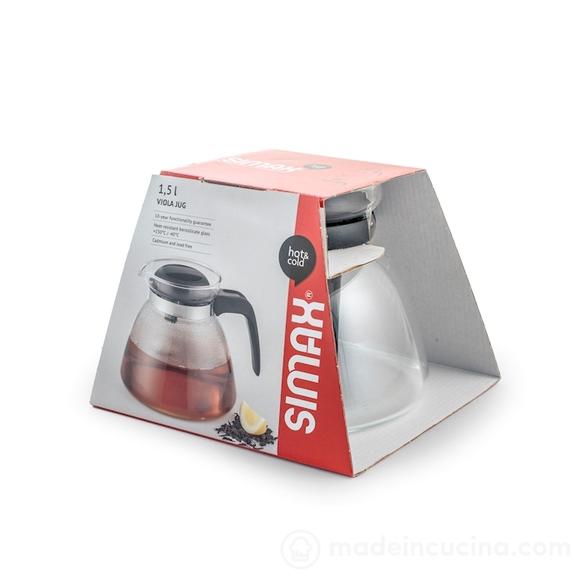 Teiera in vetro borosilicato Viola 1,5 litri con fondo a induzione