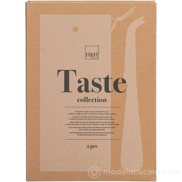 Set tagliere in legno e coltello da formaggio Taste