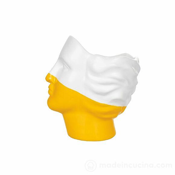 Vaso bianco e arancio Vis à Vis cm 19