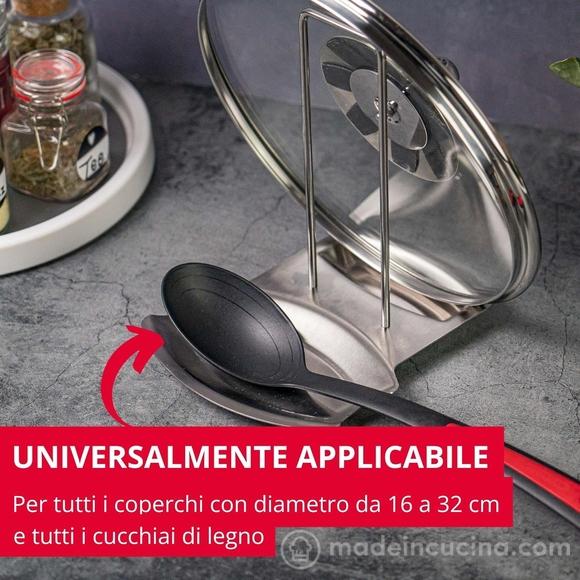 Appoggia coperchi e mestoli in acciaio inox