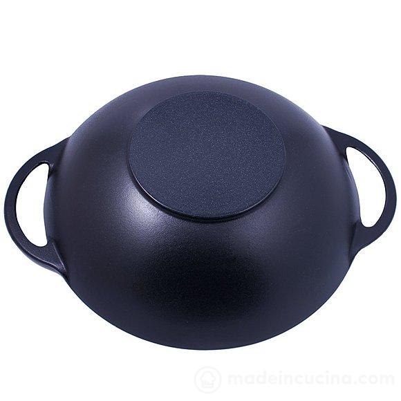 Wok in ghisa Provence con coperchio in vetro