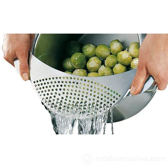 Scolapasta a mezzaluna in acciaio inox